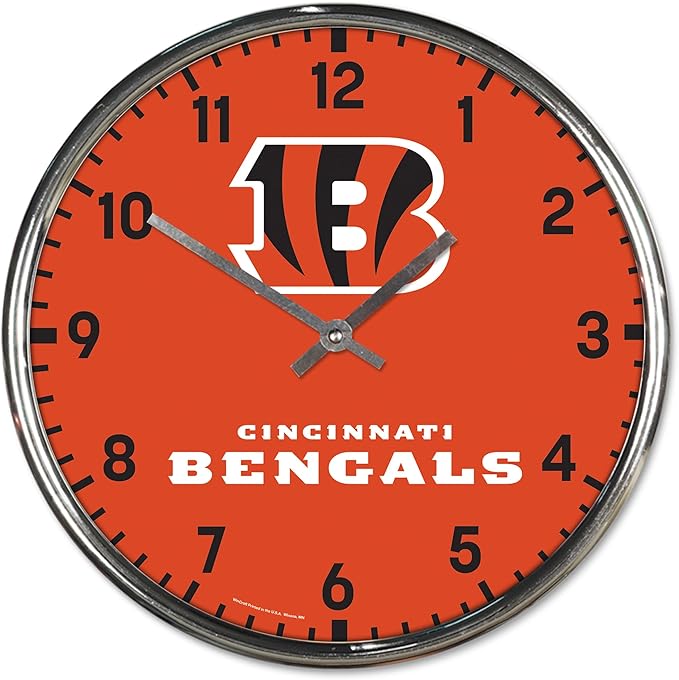 Cincinnati Bengals Round Chrome Clock