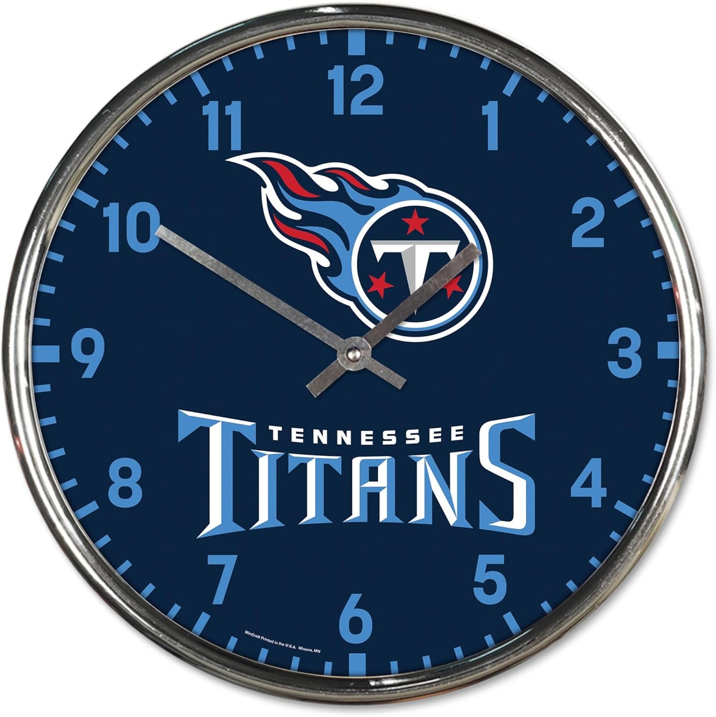 Tennessee Titans Round Chrome Clock