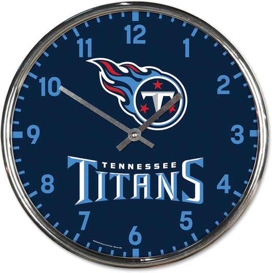 Tennessee Titans Round Chrome Clock