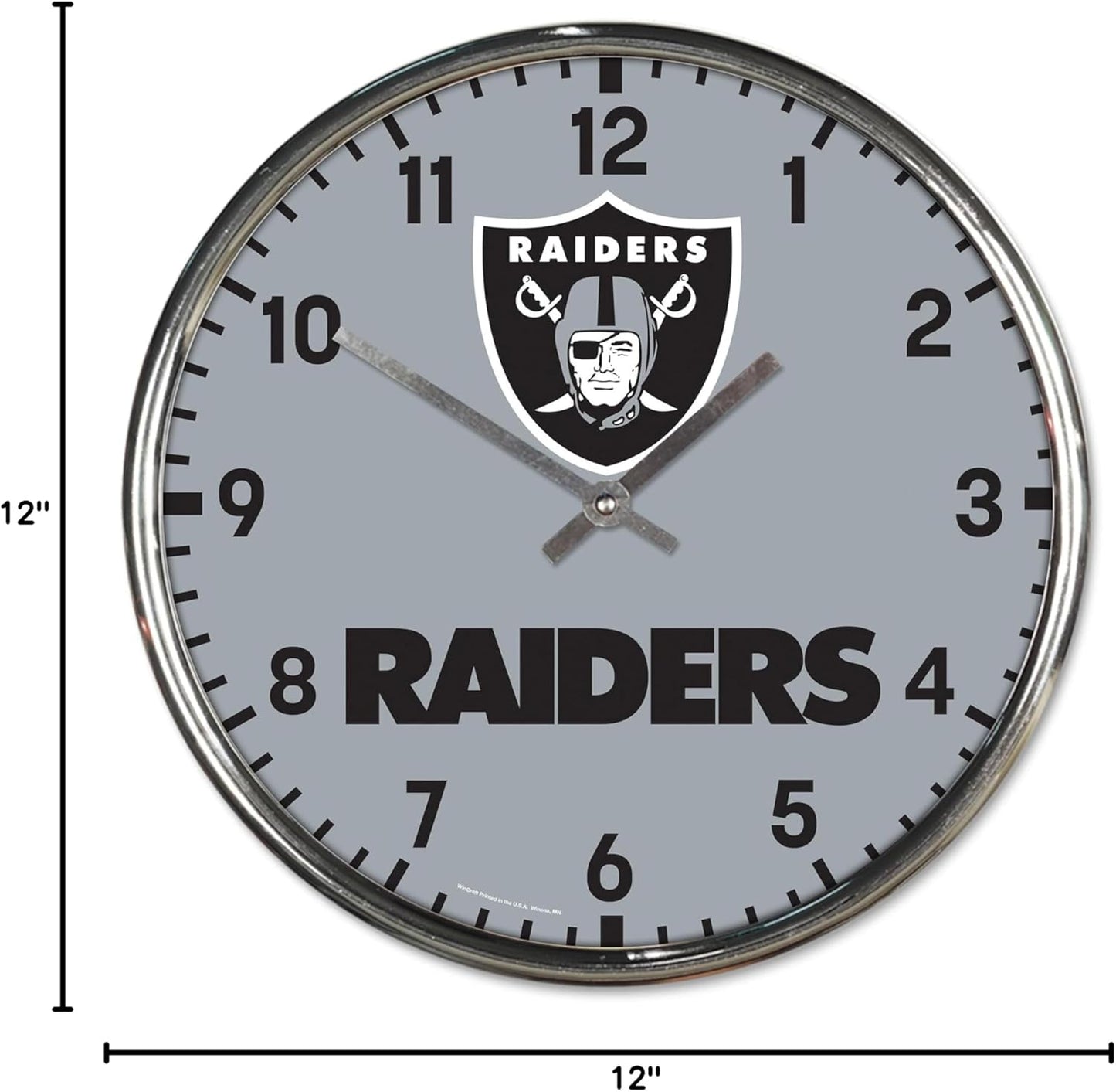 Las Vegas Raiders Round Chrome Clock