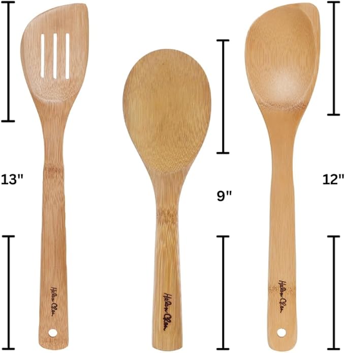 Helen's Asian Kitchen Bamboo Stir Fry Tools, 3 pc