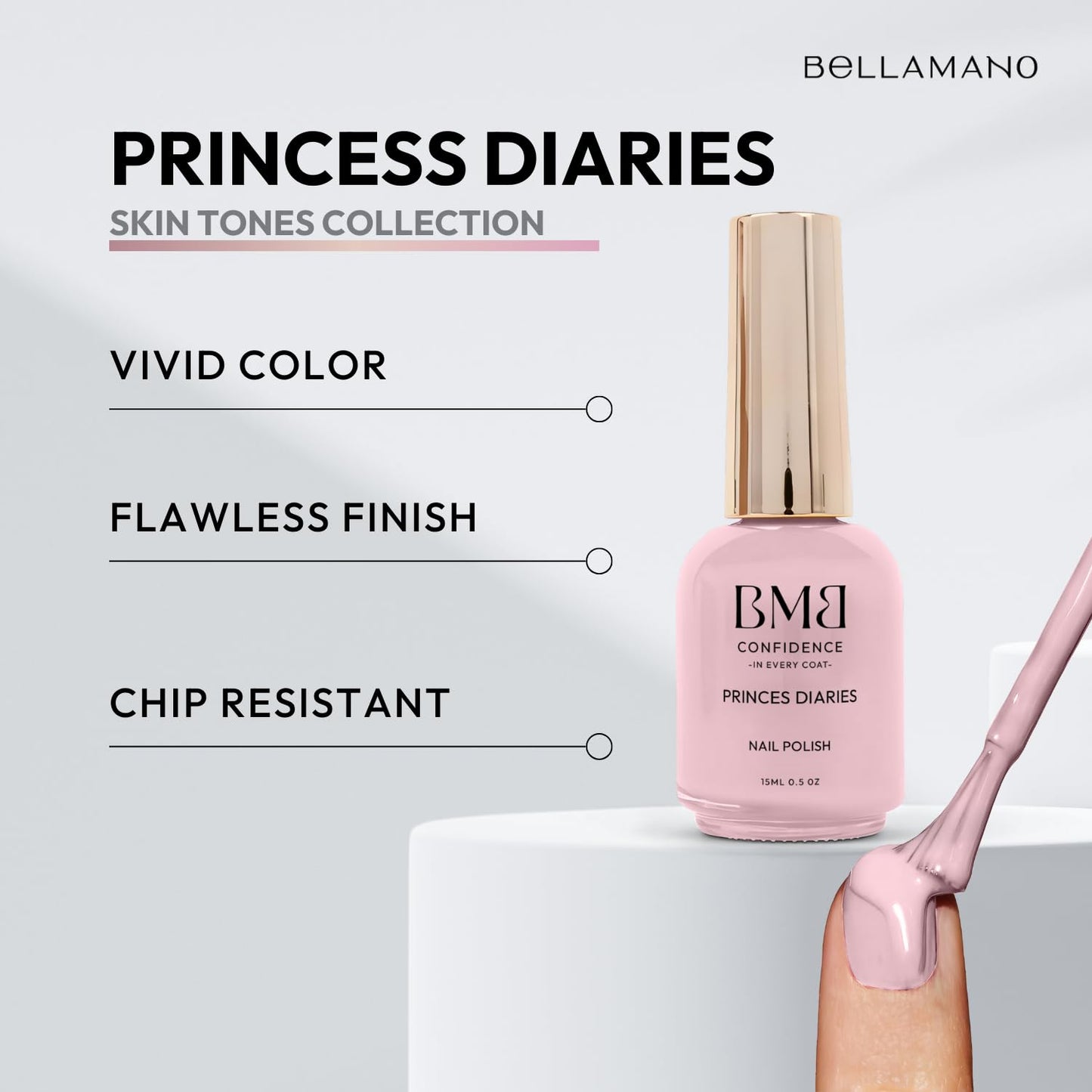 Gel Polish for Nails (Princess Diaries, 15ml/0.5oz) | Luxurious Spa Quality Acrylic UV/LED Fingernail Paint | Easy Application, Long-Lasting, Vibrant Colors, Chip Resistant