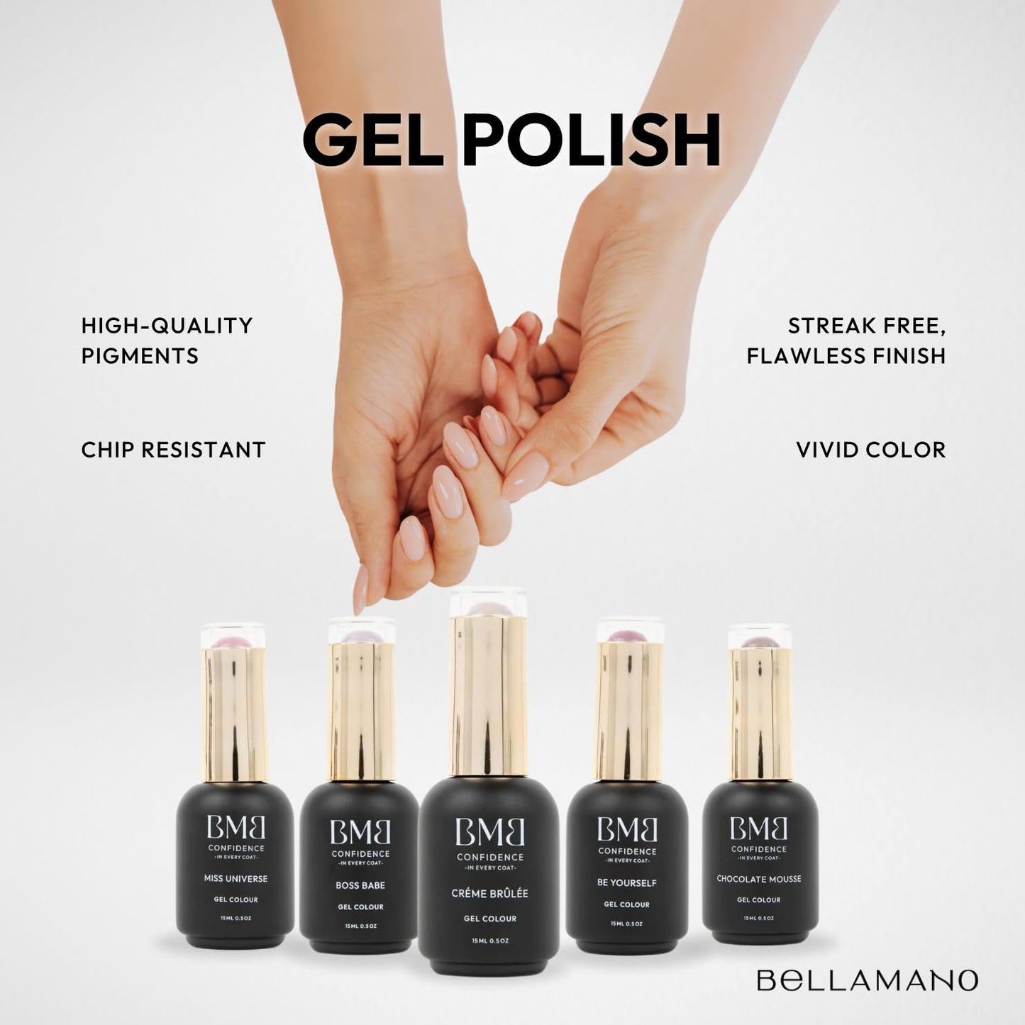 Gel Polish for Nails (SNOW FLAKES KISSES, 15ml/0.5oz) | Luxurious Spa Quality Acrylic UV/LED Fingernail Paint | Easy Application, Long-Lasting, Vibrant Colors, Chip Resistant