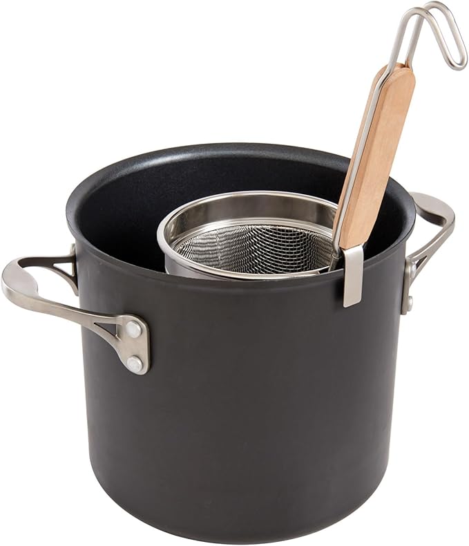 Helen’s Asian Kitchen Spider Strainer, 6-Inch Stainless Steel Mesh Strainer Basket with 7.5-Inch Bamboo Handle