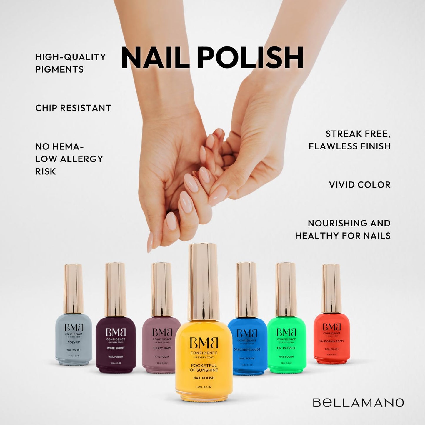 Gel Polish for Nails (POCKET FULL OF SUNSHINE, 15ml/0.5oz) | Luxurious Spa Quality Acrylic UV/LED Fingernail Paint | Easy Application, Long-Lasting, Vibrant Colors, Chip Resistant