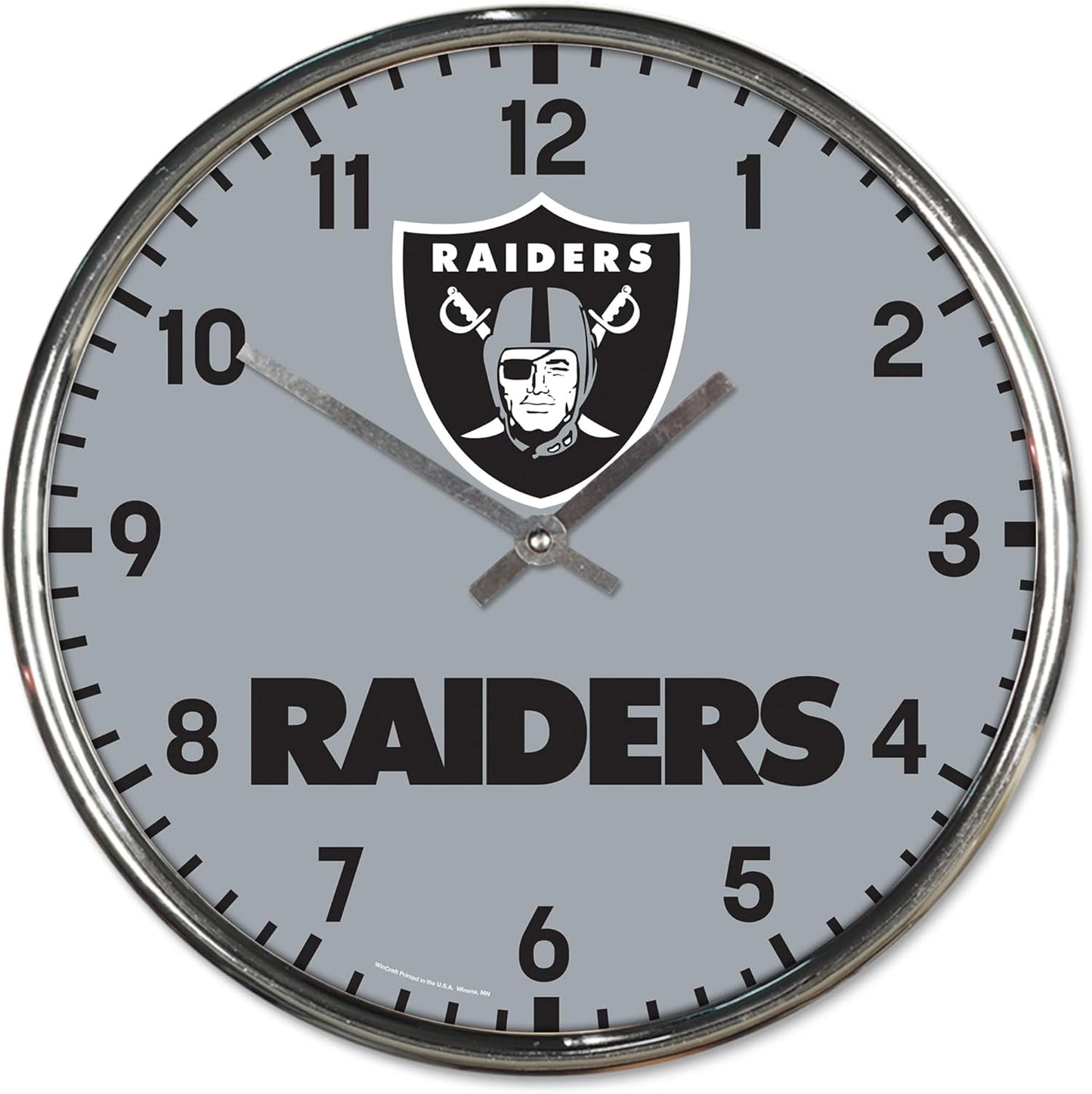 Las Vegas Raiders Round Chrome Clock