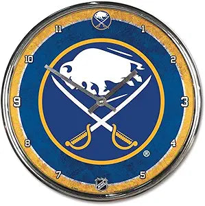 Buffalo Sabres Round Chrome Clock