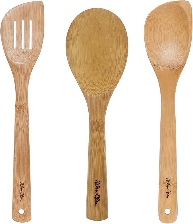 Helen's Asian Kitchen Bamboo Stir Fry Tools, 3 pc