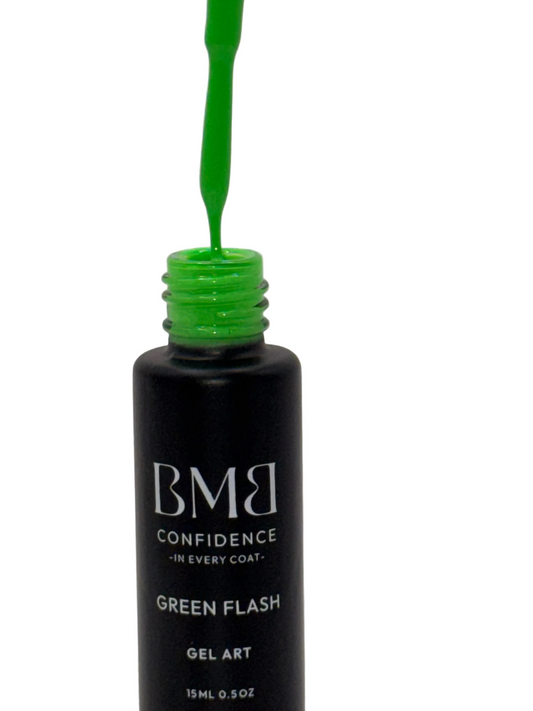 Gel Arts for Nails (GREEN FLASH, 15ml/0.5oz) | Luxurious Spa Quality Acrylic UV/LED Fingernail Paint | Easy Application, Long-Lasting, Vibrant Colors, Chip Resistant