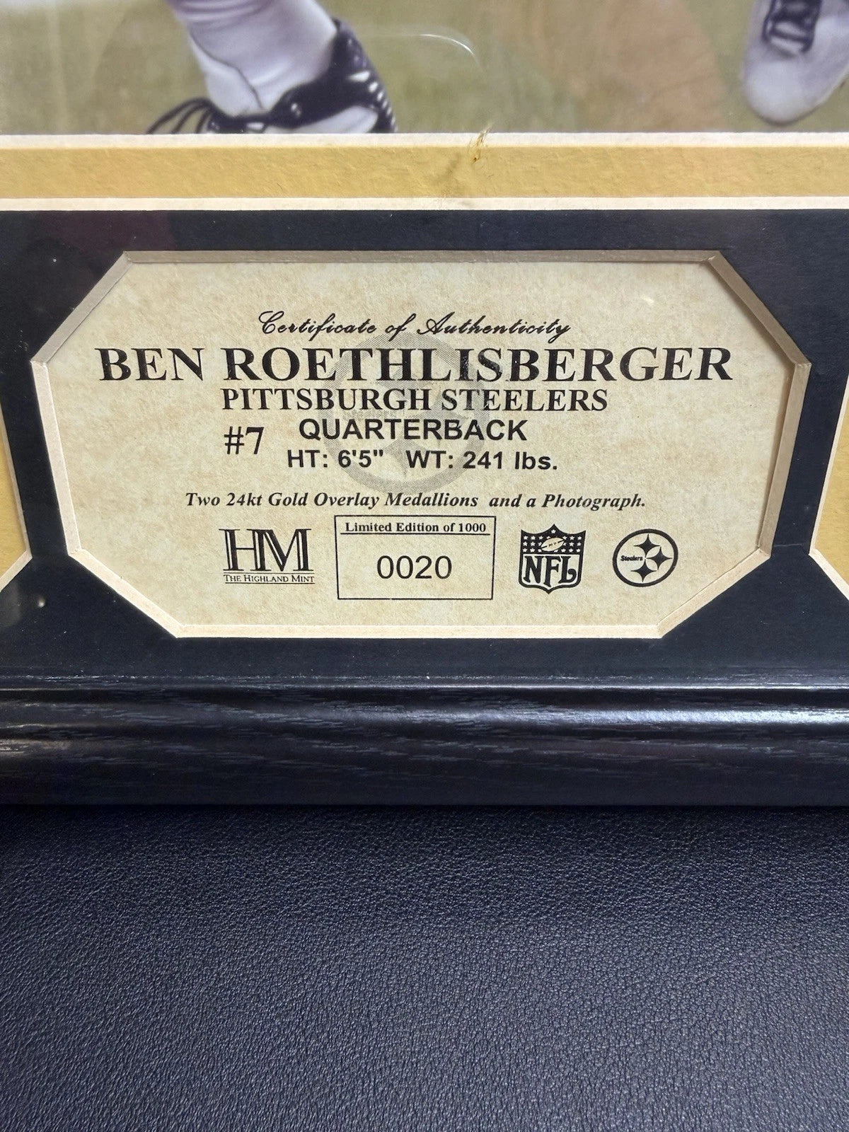 Framed/Signed Ben Roethlisberger 8x10 Super Bowl Champion Gold Coins